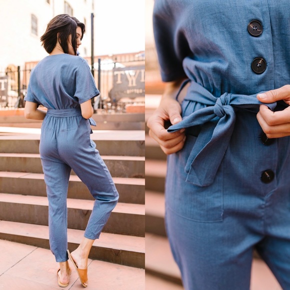 SALE! Newport Beach Button-Down Jumpsuit - Picture 2 of 3